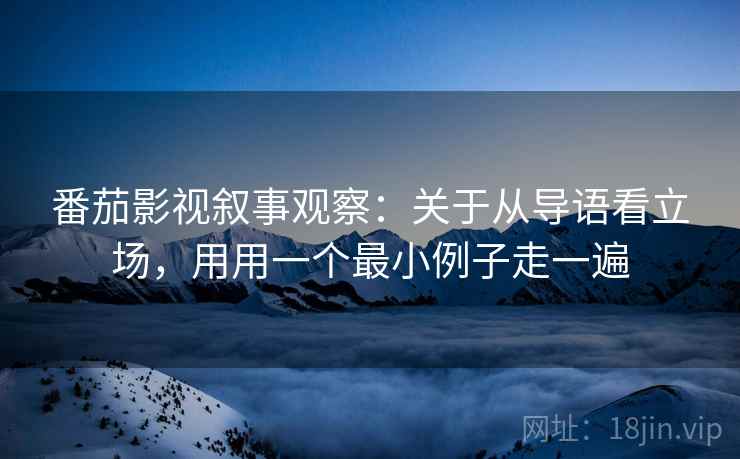 番茄影视叙事观察：关于从导语看立场，用用一个最小例子走一遍