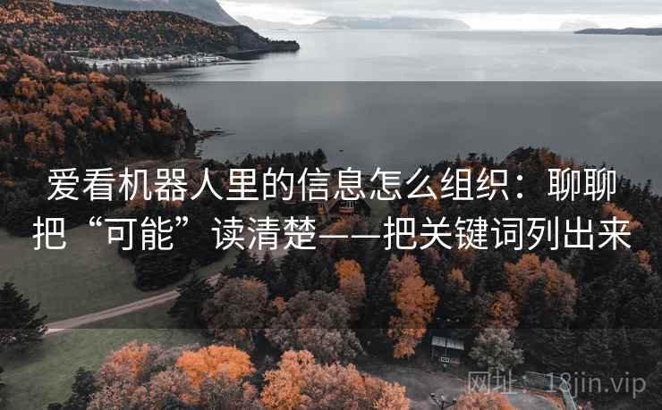 爱看机器人里的信息怎么组织:聊聊把“可能”读清楚——把关键词列出来